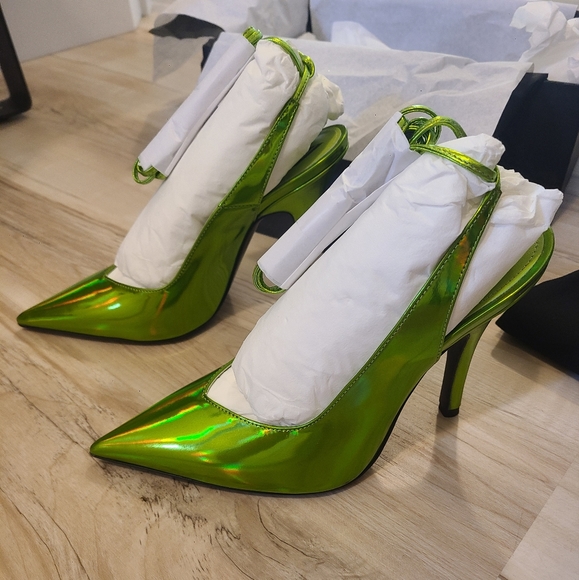 SOLD!! - The Attico Venus Lime Slingback - Picture 2 of 6